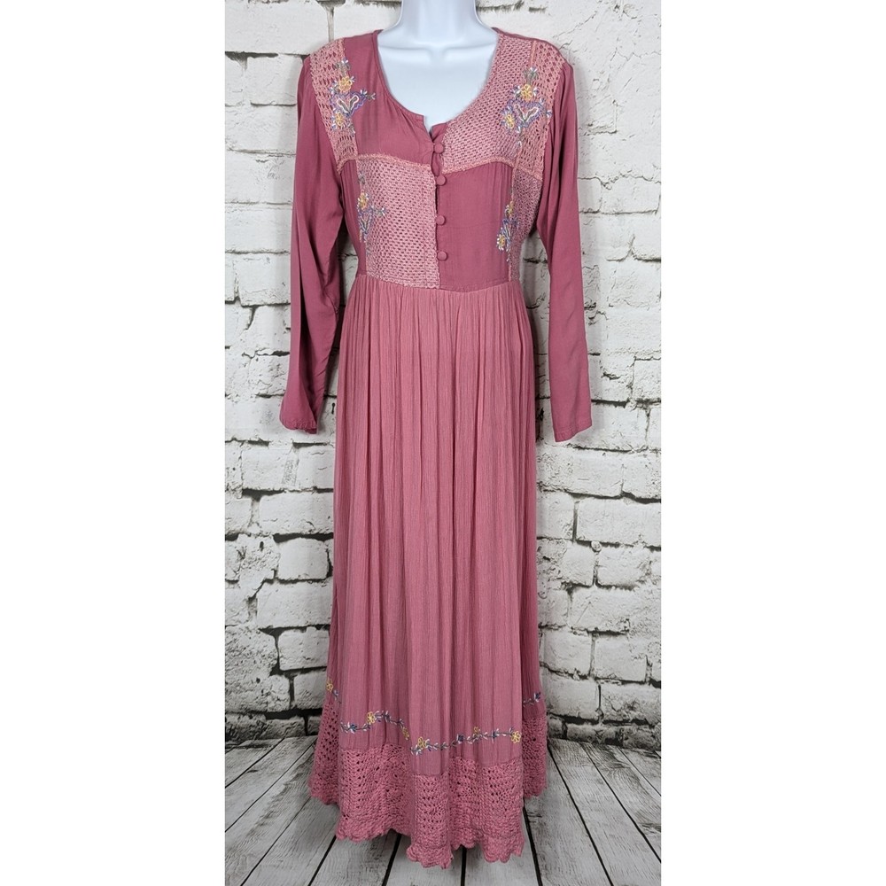 VINTAGE MARISOL French Countryside Cottage Core Coastal Grandma Maxi Dress MED